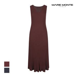 [마레몬떼] 브이넥 민소매 롱 원피스_M237MOP54P0