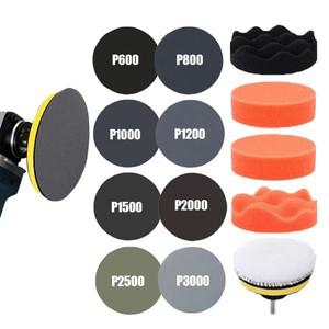 자동차 연마 디스크 3 인치 75mm 왁싱 스폰지 샌딩 패드 (사포 헤드 라이트 수리 복원 키트 포함) 자세히