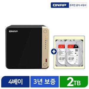 Qnap 큐냅 NAS TS-464-4G-KR 스토리지 하드 합본 TB 씨게이트 Ironwolf 1TB X 2개 HDD 포함