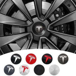 테슬라 모델 3 Y S X에 대 한 4pcs 56mm 자동차 휠 센터 허브 캡 엠 블 럼 Hubcap 배지 스티커 교체 장식