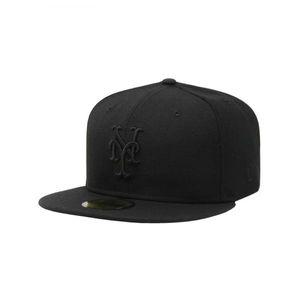 뉴에라 5950 59Fifty 모자 MLB 베이직 뉴욕 메츠 올 블랙 피티드 미국 출발