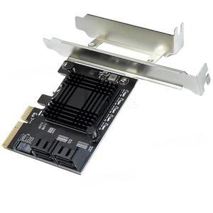 SATA-PCIe 어댑터 PCI express x4-5 포트 SATA 3 6Gbps 라이저 카드 SATA3.0 Windows 용 확장 컨트롤러