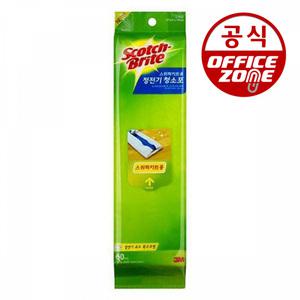 3M 스카치브라이트 정전기 청소포 리필 대형 60매 막대걸레용 밀대 물걸레