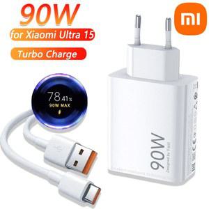 샤오미 호환 90W 충전기 고속 충전 USB C 케이블 5 4 ULTRA REDMI NOTE 3 용 EU 어댑터