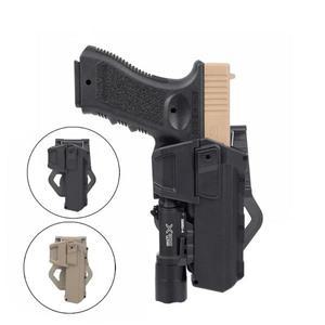 전술 G17 G18 G19 이동식 권총 홀스터 IR 손전등 장착 Airsoft Colt M1911 P320 잠금 총 무기 라이트 X300
