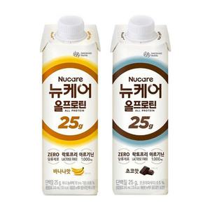 뉴케어 올프로틴 245ml 바나나맛12+초코맛12 총24개 / 단백질음료