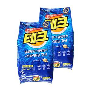 엘지 테크 세탁세제 베이킹소다 파워효소 겸용 가루세제 6kg 2개