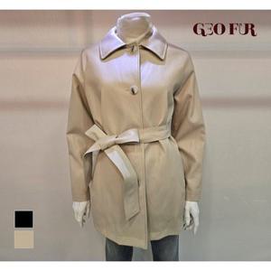 [지오퍼][GEO FUR] 스탠다드 핏 벨티드 하프코트_G504LHC0010