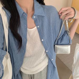 [코코블랑] 코니 체크 루즈핏 셔츠
