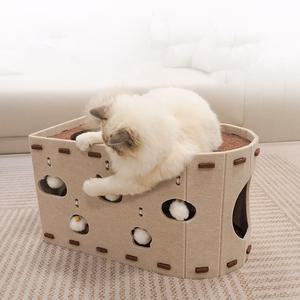 3 in 1 고양이 하우스 스크래쳐 고양이 놀이집