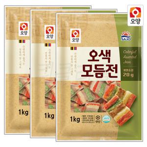 사조오양 오색 모듬전 1kg (20g) x 3개 명절전 오색전 꼬치