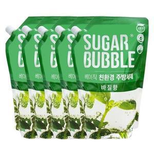 슈가버블 에코 주방세제 바질 1.2L x5