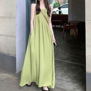 스타일아유 여성 여름 휴가룩 바캉스룩비치웨어 러플 나시 롱 원피스 OP1700