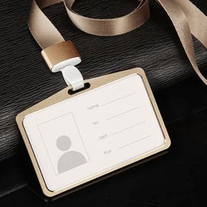 철제 목걸이사원증케이스 메탈이름표꽂이 신분증 골드 명찰