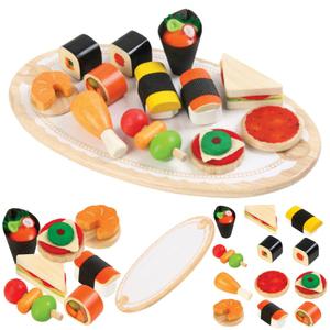 브알라 김밥가게놀이 원목 소꿉놀이 나무 음식모형 블록세트 인지발달 어린이 유아 S033F