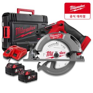 밀워키 M18 FCS552-502X 18V 충전 원형톱 5.0Ahx2개