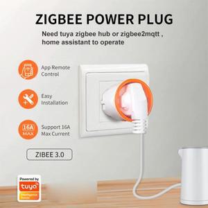 Tuya Zigbee 30 스마트 홈 2mqtt 16A EU 콘센트 3680W 전력 모니터 머 계량기 Alexa Google Assistant와 호
