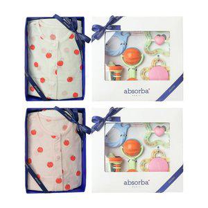 갤러리아 (압소바출산,백일선물세트)이폰반소내의+5종딸랑이세트(A2B-103D3SET