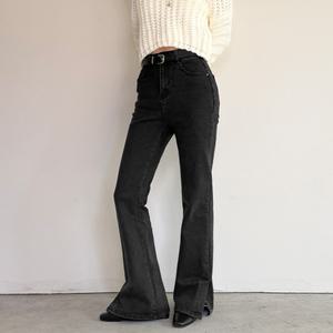 [Made ZIN] 하이웨스트 옆트임 롱 부츠컷 데님 블랙진 1color
