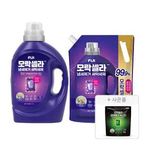 피지 모락셀라 냄새제거 액체세제 겸용 코튼향 용기, 2,1L, 1개 + 리필, 2.3L, 1개 + 증정( 냄새제거부스터, 5개입, 1개)