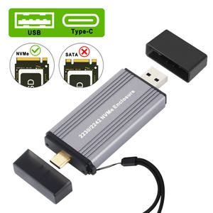 NVME 알루미늄 인클로저 M.2 USB 3.1 2 세대 케이스 10Gbps A 타입 C 외장 SSD M B 키 2230 2242