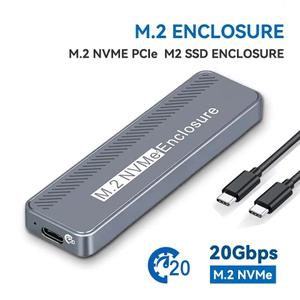 USB 3.2 C 타입 NVME SSD 인클로저 2230 2242 2260/2280 M B  키 외장 케이스 20Gbps M.2 Enclosure GEN 2X