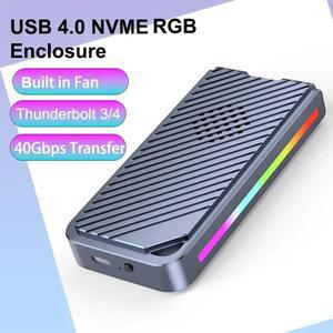 SSD Nvme M2 케이스 Nvme-USB 40gbps M.2 외부 인클로저 Rgb Nvme-썬더볼트 4 호환 맥북 노트북용