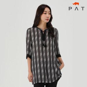 [PAT 여성] 변형 스트라이프 인견 블라우스_1G42562