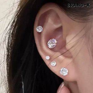 [브랜드엑스] 3-8mm 풀구성  실버 925 다양하게 연출하는 반짝반짝 다이아 빛지르콘 포인트 귀걸이