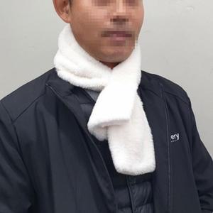 흰색 남성 심플여성 부드러운 인조 털 목도리 고리 머플러