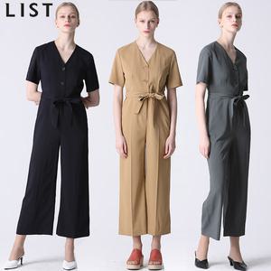 [리스트(LIST)] 시크한 벨티드 브이넥 점프수트 (택가격 268000원)