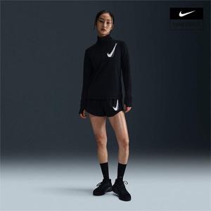 매장정품 나이키 여성 스우시 드라이 핏 하프 집업 러닝 미드 레이어 HJ2226-010 528316