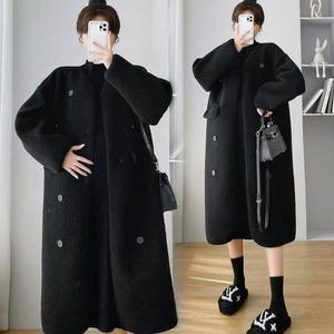 여성 뽀글이 롱 여유핏 캐주얼 아우터 단추 코트