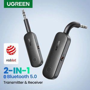 블루투스동글이 UGREEN 2-in-1 블루투스 어댑터 송신기 수신기 AUX 50 무선 35mm 스테레오 이어폰 TV 카 오