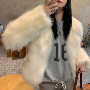 [오노마] ONM 여성 인조 폭스 퍼자켓 노칼라 페이크퍼 겨울아우터  29545375)