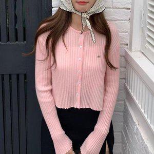 [신세계라이브쇼핑][옷자락] 여자 미니와펜 골지 노카라 세미크롭 니트 가디건