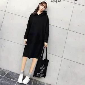 [오노마] ONM 기모 방한 롱원피스 스타일 후드 겨울 빅사이즈 무지  28462952)