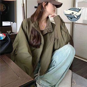 [기타]항공잠바 여성 캐주얼 하이넥 오버핏 숏 점퍼 편안한