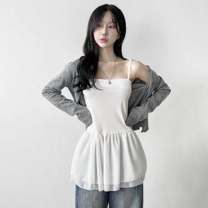 [LAINI]실키 쉬폰 레이어드 나시 원피스 op-1184c