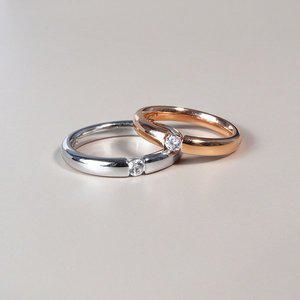 [샤밍주얼리]1부 천연 다이아 커플링 현대 우신 통통 볼드 골드 반지 14K 18K 예물 결혼 선물