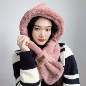 고품질 후드머플러 긴 털 목도리 귀돌이 방한 후드형목도리 귀달이목도리 후드형머플러 (WFHRXGT)