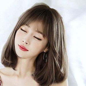 고품질 게더릭 C컬 중단발 통가발 (매트브라운) 앞머리있는가발 단발머리가발 여성가발 (WFHSBH2)