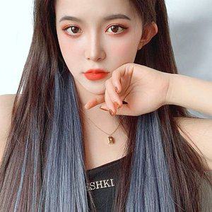고품질 게더릭 컬러 브릿지 헤어피스 6p세트 (애쉬블루) 투톤가발 투톤브릿지 컬러브릿지 (WFHSBI4)