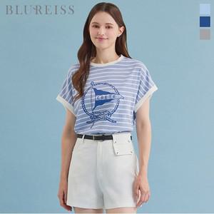 [블루레이스] 단배색 줄지 마린 티셔츠_B5M1TS6990