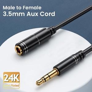 rca케이블 호환 NIERBO 익스텐션 케이블 헤드폰 금 Aux 오디오 스테레오 잭 암수 TRS 코드 3.5mm 1m