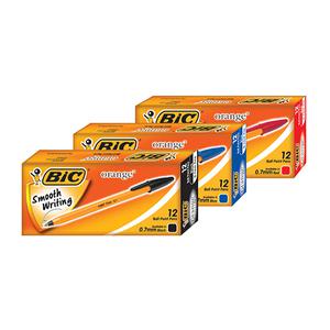 빅 오렌지 볼펜 BIC볼펜 빅볼 0.7mm (1타 12자루)