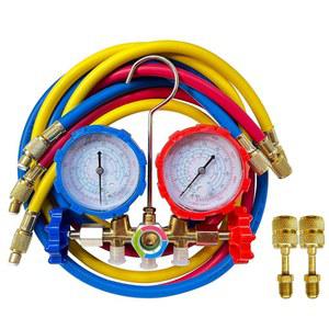 보카모 5FT AC 진단 매니폴드 프레온 게이지 세트 - R410A R404A R22 R134a R12 R502, 냉매 하우스 에어컨 HVAC 60