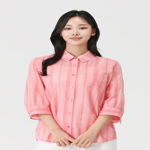 [피에이티/ PAT] 25 여름신상 여성 MOCCA)수입 면혼방 자가드 블라우스 ML-42501