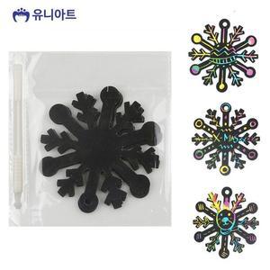 [XBI7HJL6]종이 스크래치 모양종이 눈꽃 10매입 G25 완구