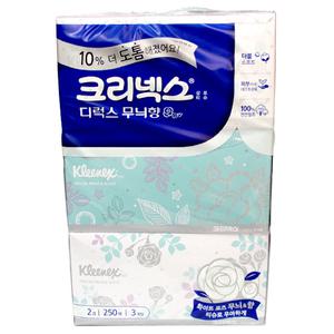 유한킴벌리 크리넥스 디럭스 무늬향 250매 3개입